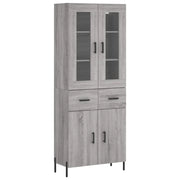 Credenza | Madia | Buffet da pranzo | Armadio da pranzo Grigio Sonoma 69,5x34x180 cm in Legno Multistrato