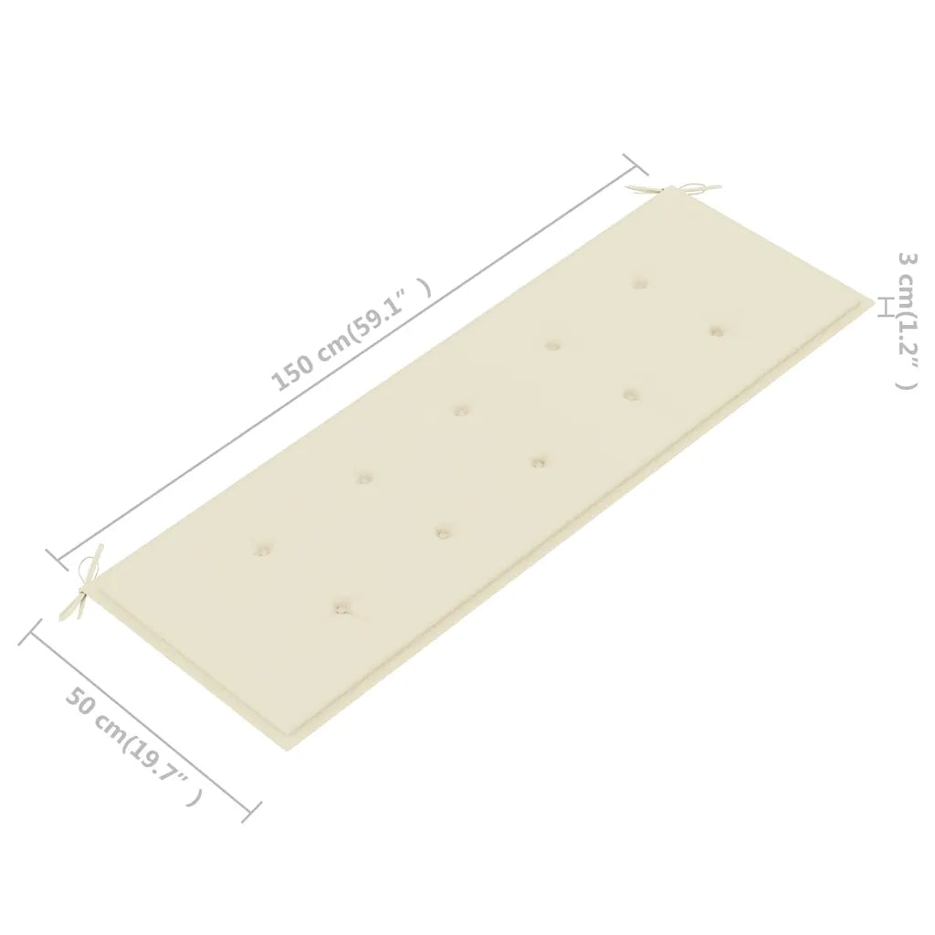 Panchina da Giardino e Cuscino 3 Posti 150cm Eucalipto Massello 3060998