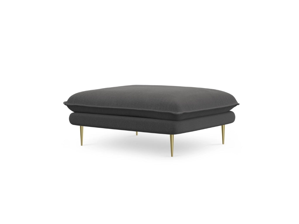 Cosmopolitan Design - Pouf "Vienna" in tessuto strutturato grigio scuro 