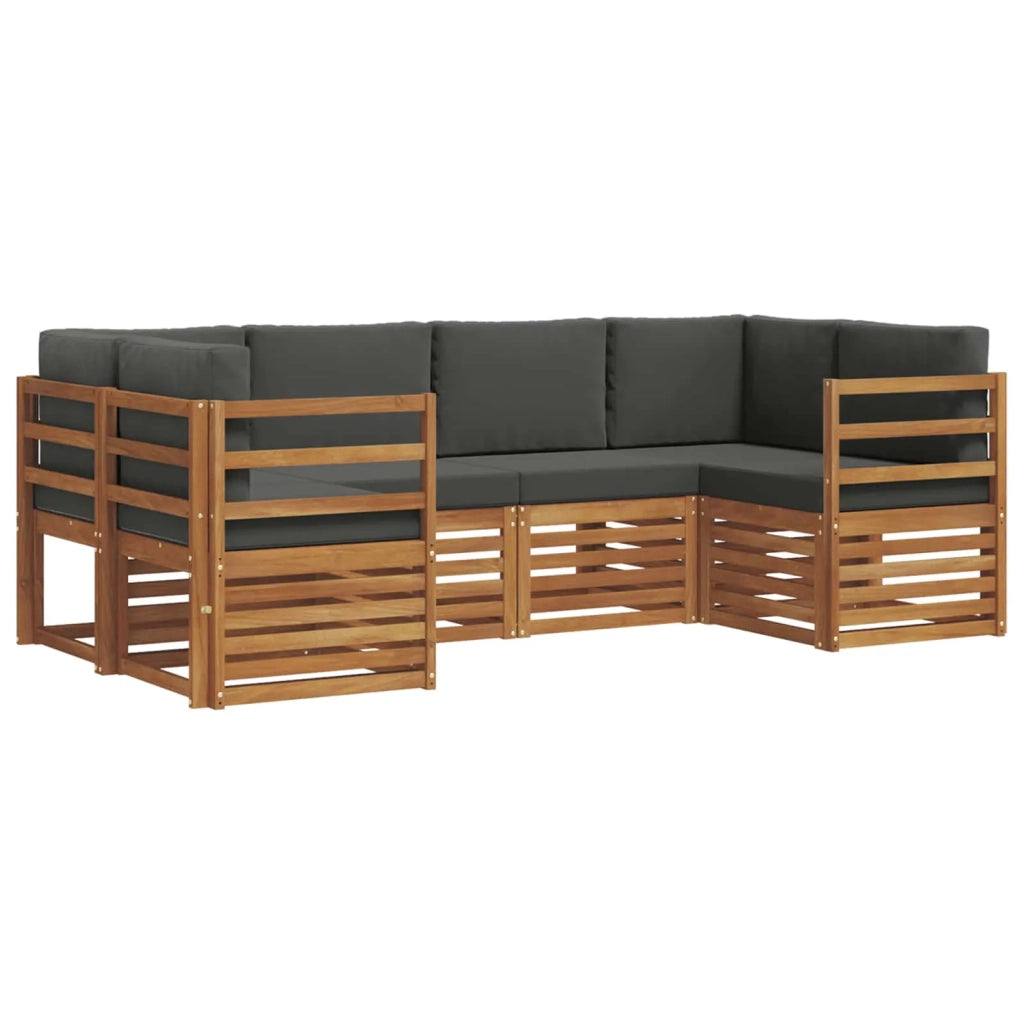 Set divano sezionale con cuscino 6 pcs Naturale e Antracite 3375352