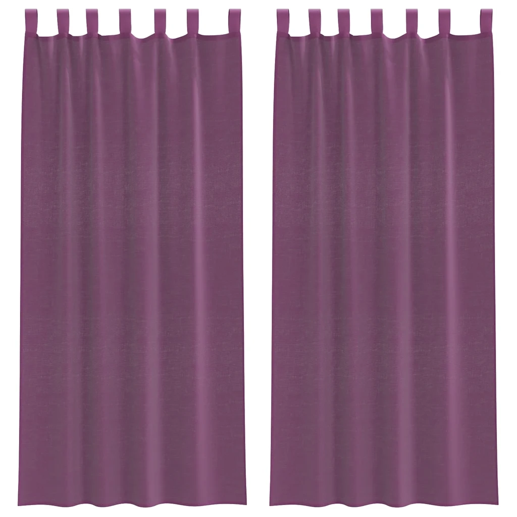vidaXL Tende in Voile con Passanti 2 pz Viola 140x225 cm