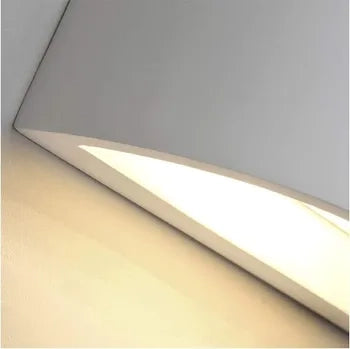 Applique in gesso lampada da parete doppia luce verniciabile moderna attacco G9