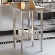 Tavolo Lavoro da Cucina con Paraschizzi 55x55x93cm Acciaio Inoxcod mxl 87707