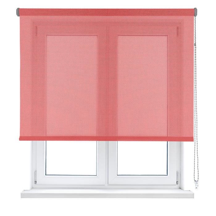 VIEWTEX Tenda a rullo Screen  10% Grado di apertura argento e rosso 120 x 250 cm - Made in Europe - 5 anni di garanzia