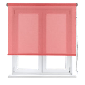 VIEWTEX Tenda a rullo Screen  10% Grado di apertura argento e rosso 135 x 250 cm - Made in Europe - 5 anni di garanzia