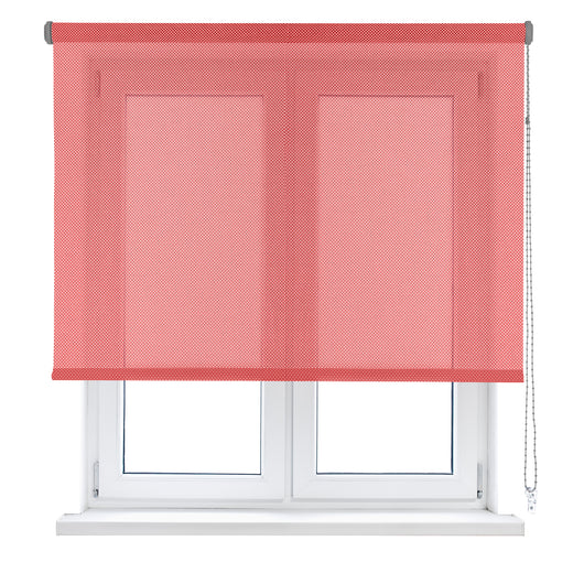VIEWTEX Tenda a rullo Screen  10% Grado di apertura argento e rosso 150 x 250 cm - Made in Europe - 5 anni di garanzia