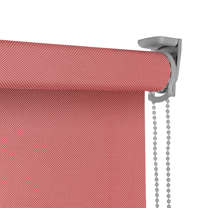 VIEWTEX Tenda a rullo Screen  10% Grado di apertura argento e rosso 75 x 250 cm - Made in Europe - 5 anni di garanzia