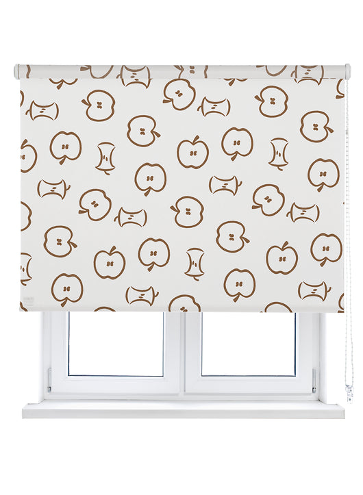 VIEWTEX Tenda a rullo Jazz Printed Bianco e Marrone 135 X 250cm - Made in Europe - 5 anni di Garanzia