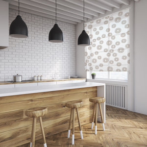 VIEWTEX Tenda a rullo Pasodoble Printed Bianco e Marrone 165 X 250cm - Made in Europe - 5 anni di Garanzia