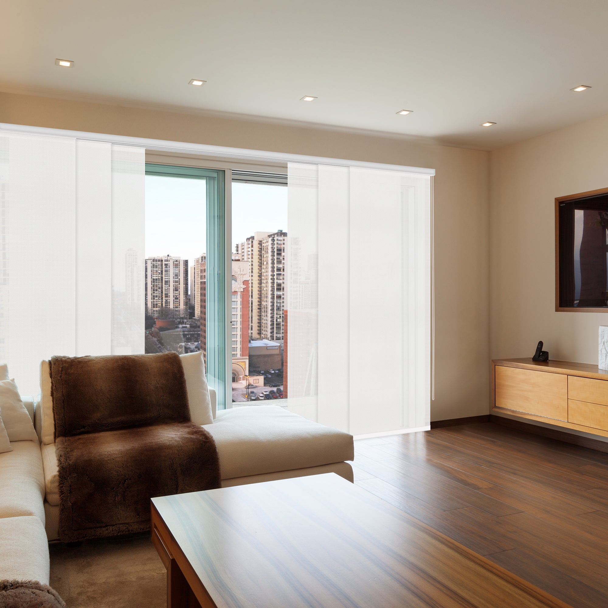 VIEWTEX Kit di pannelli giapponese (binario e pannelli) Screen - Grado di apertura 10% - Bianco 285 cm - Made in Europe - 5 anni di garanzia