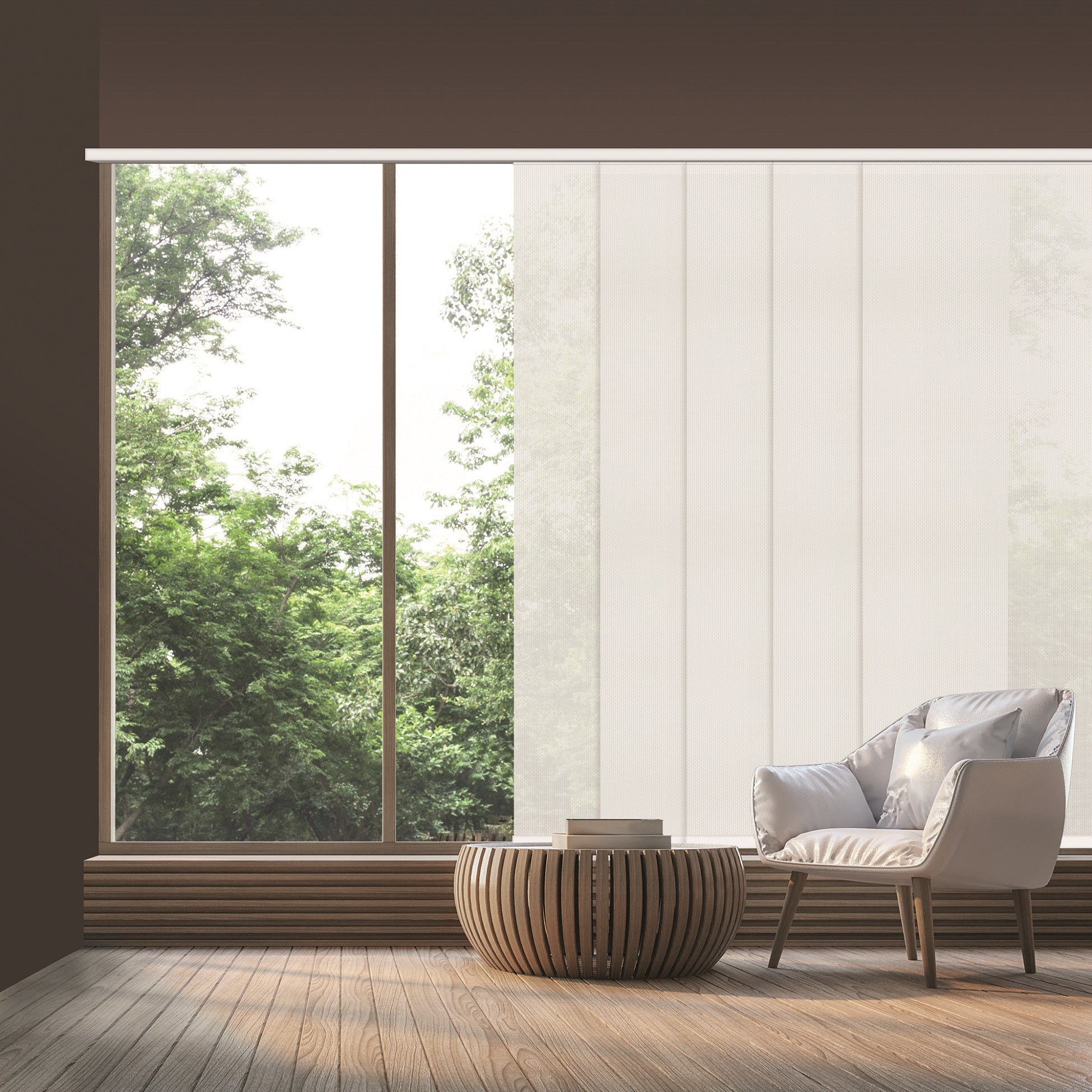 VIEWTEX Kit di pannelli giapponese (binario e pannelli) Screen - Grado di apertura 10% - Bianco 238 cm - Made in Europe - 5 anni di garanzia