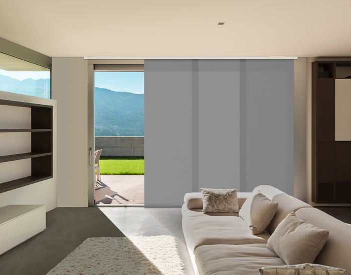 VIEWTEX Kit di pannelli giapponese (binario e pannelli) Screen - Grado di apertura 10% - Grigio perla 144 cm - Made in Europe - 5 anni di garanzia