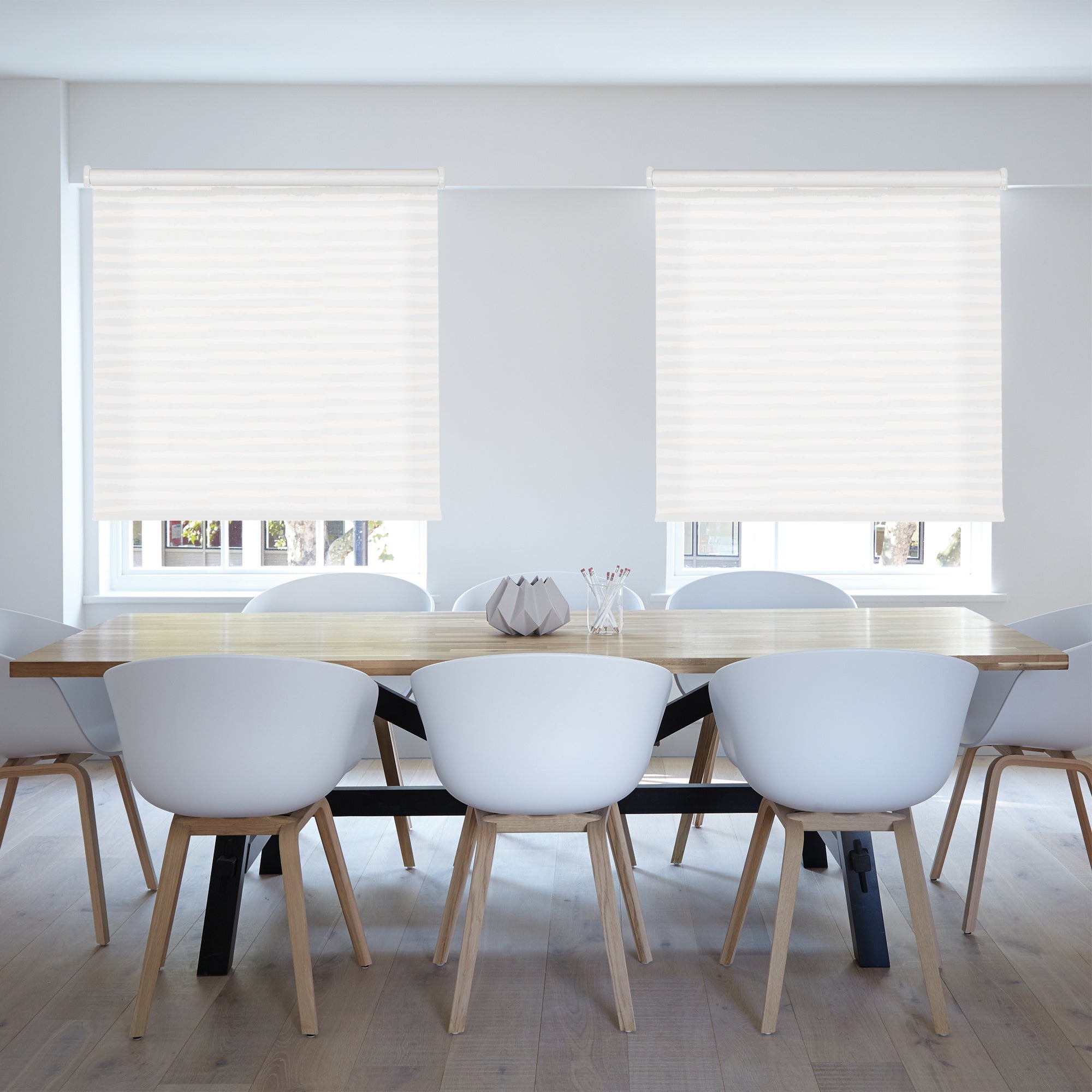 VIEWTEX Tenda a rullo Traslucida Printed Lines Bianco 165 X 250cm - Made in Europe - 5 anni di garanzia