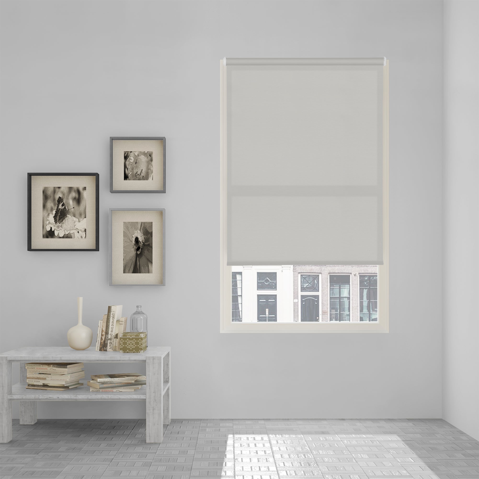 VIEWTEX Tenda a rullo Easy Fix Traslucida Ecofuture (100% tessuto riciclato) Grigio 45 X 190cm - Made in Europe - 5 anni di garanzia