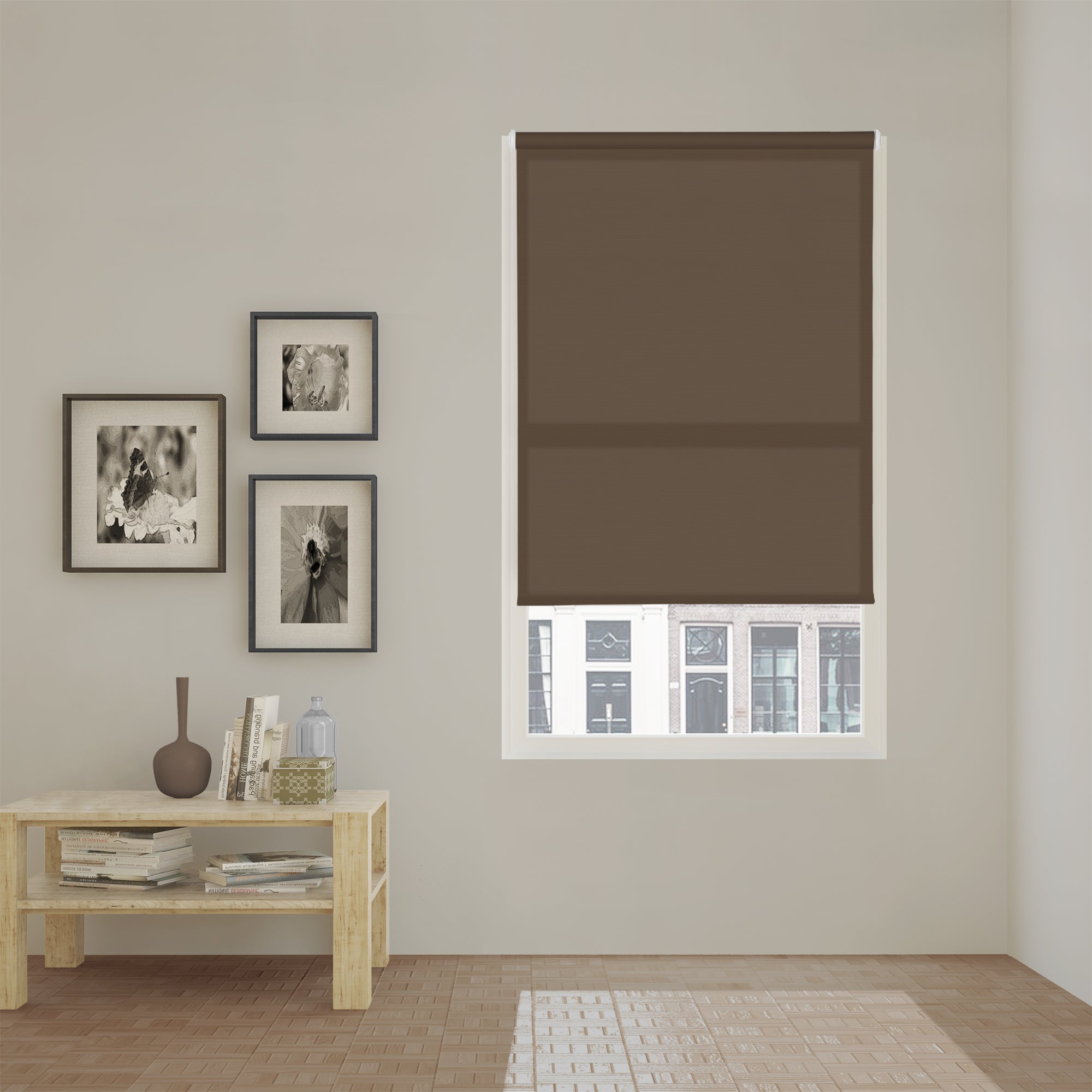 VIEWTEX Tenda a rullo Easy Fix Traslucida Ecofuture (100% tessuto riciclato) Marrone 60 X 190cm - Made in Europe - 5 anni di garanzia