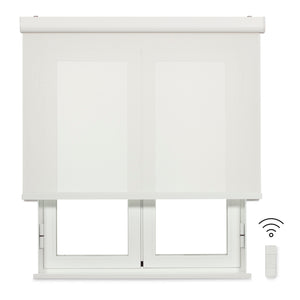 VIEWTEX Tenda a rullo motorizzata con cassetto Screen apertura 10% Bianco 75 X 190cm - Made in Spain - 5 anni di garanzia