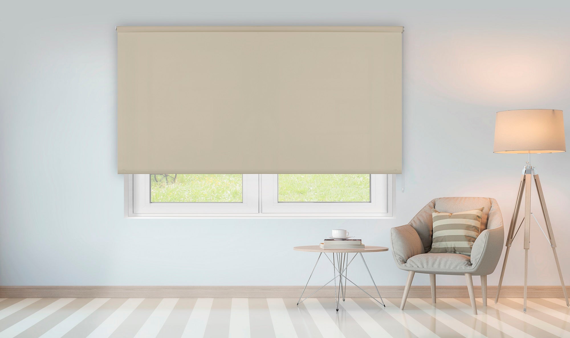 VIEWTEX Tenda a rullo Traslucida Chela Beige 165 X 250cm - Made in Europe - 5 anni di Garanzia