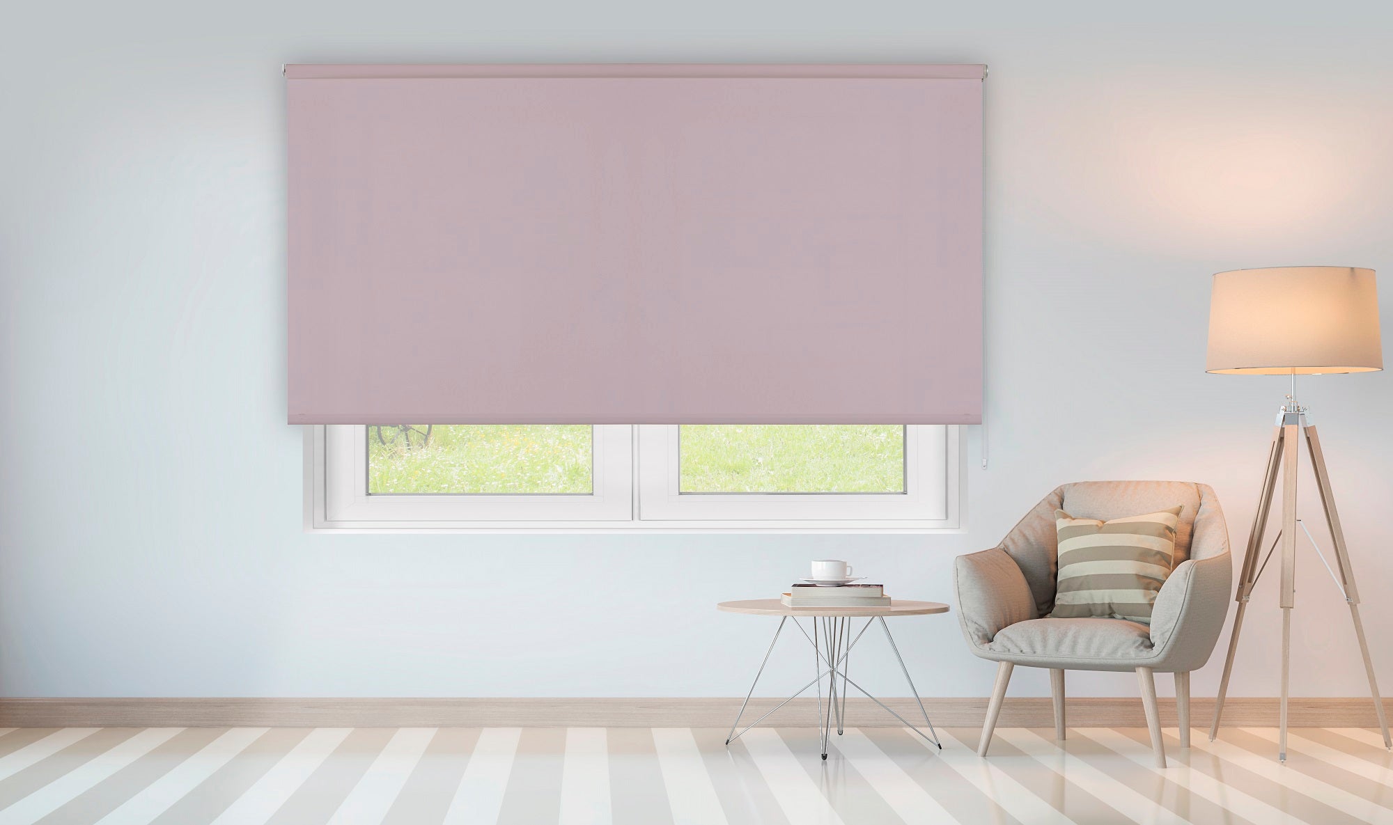 VIEWTEX Tenda a rullo Traslucida Chela Lilla 105 X 250cm - Made in Europe - 5 anni di Garanzia