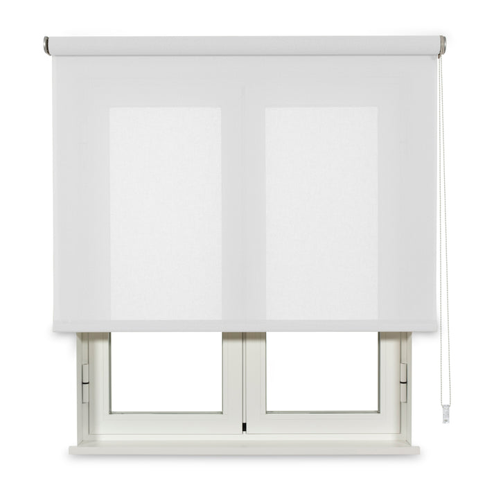 VIEWTEX Tenda a rullo traslucida Cotone (Cotone riciclato) Bianco 120 X 250cm - Made in Europe - 5 anni di garanzia