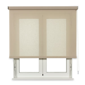VIEWTEX Tenda a rullo traslucida Cotone (Cotone riciclato) Beige 75 X 250cm - Made in Europe - 5 anni di garanzia