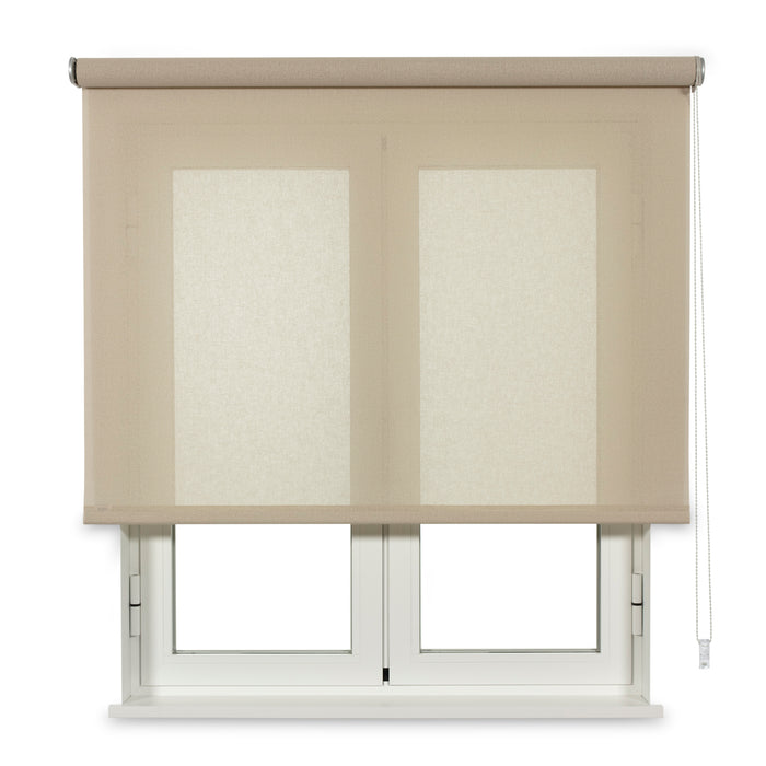 VIEWTEX Tenda a rullo traslucida Cotone (Cotone riciclato) Beige 150 X 250cm - Made in Europe - 5 anni di garanzia