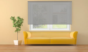 VIEWTEX Tenda a rullo traslucida Cotone (Cotone riciclato) Grigio 150 X 250cm - Made in Europe - 5 anni di garanzia