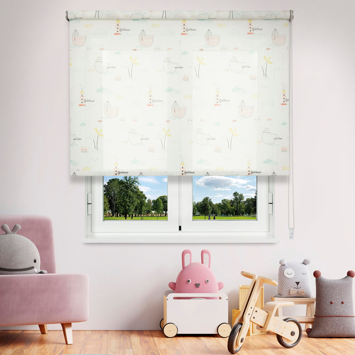 VIEWTEX Tenda a rullo Traslucida Sailor Bianco 120 X 250cm - Made in Europe - 5 anni di garanzia