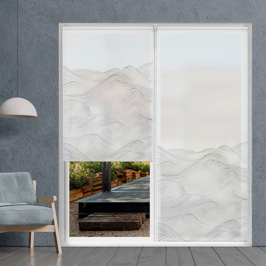 VIEWTEX Tenda a rullo Traslucida Waves Bianco 90 X 250cm - Made in Europe - 5 anni di garanzia