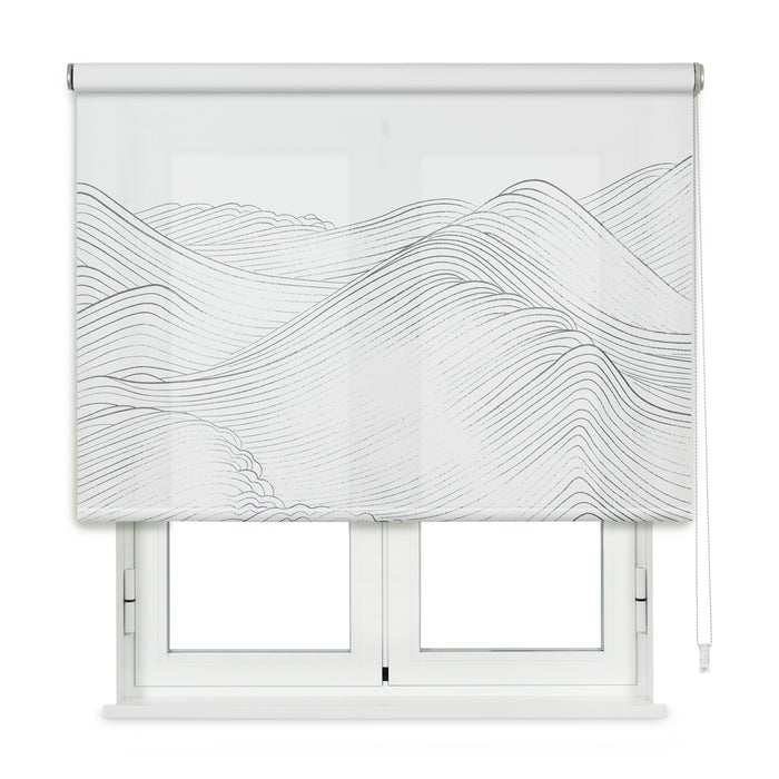 VIEWTEX Tenda a rullo Traslucida Waves Bianco 75 X 250cm - Made in Europe - 5 anni di garanzia