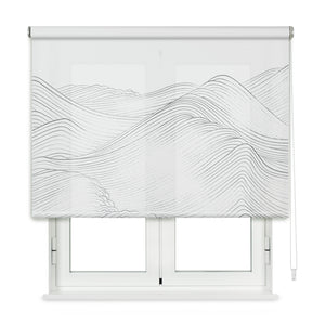 VIEWTEX Tenda a rullo Traslucida Waves Bianco 105 X 250cm - Made in Europe - 5 anni di garanzia