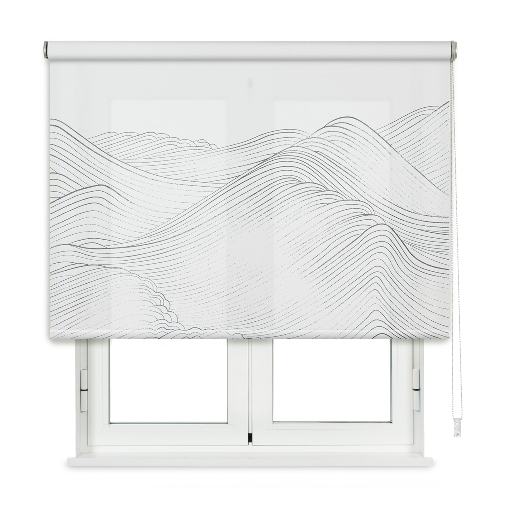 VIEWTEX Tenda a rullo Traslucida Waves Bianco 120 X 250cm - Made in Europe - 5 anni di garanzia