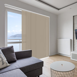 VIEWTEX Kit di pannelli giapponese (binario e pannelli) Screen - Grado di apertura 10% - Linen Sabbia 191 cm - Made in Europe - 5 anni di garanzia