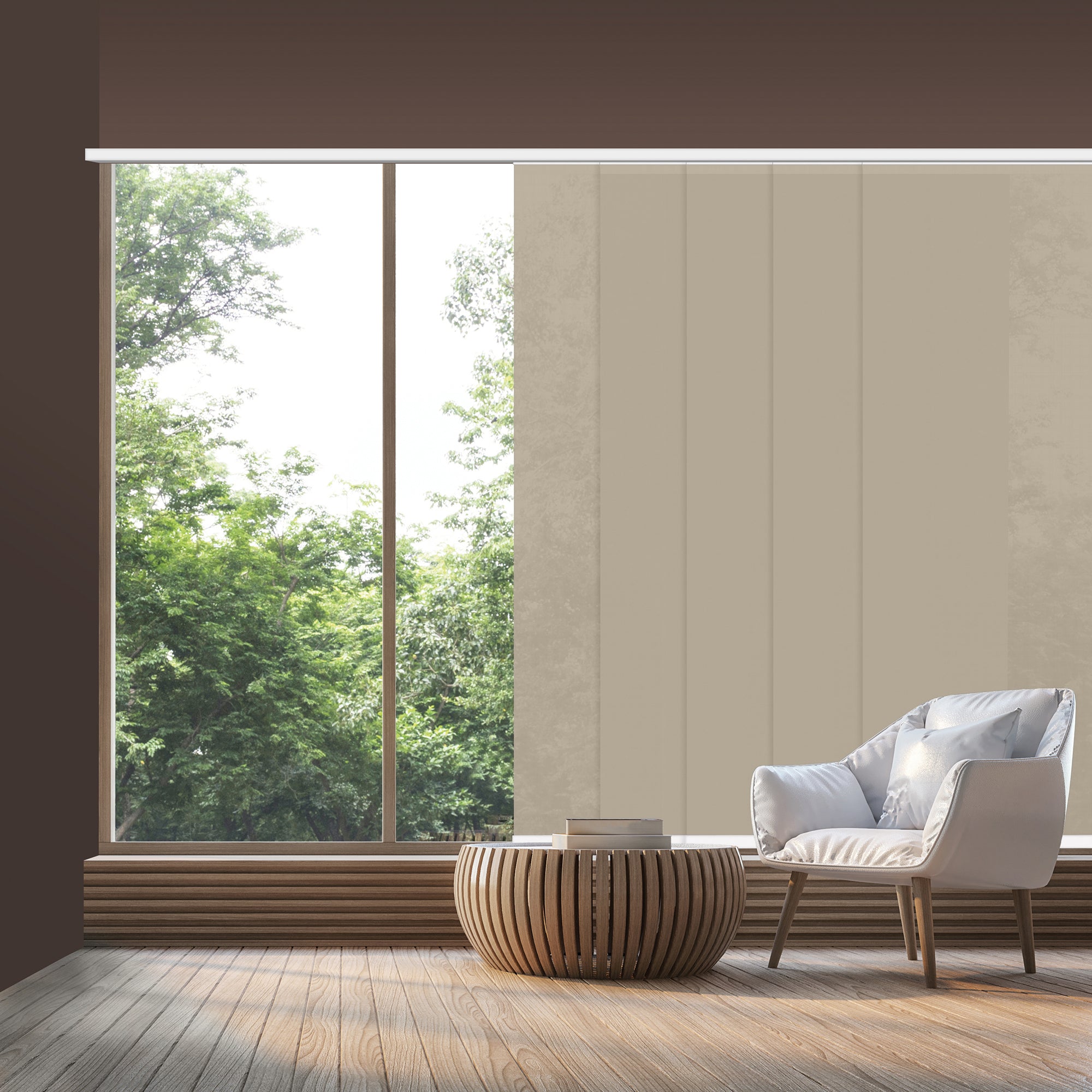 VIEWTEX Kit di pannelli giapponese (binario e pannelli) Screen - Grado di apertura 10% - Linen Sabbia 238 cm - Made in Europe - 5 anni di garanzia