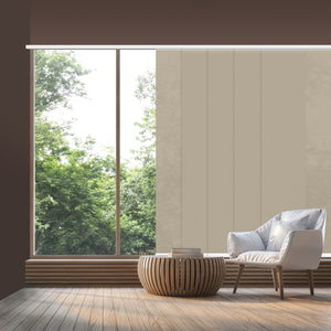 VIEWTEX Kit di pannelli giapponese (binario e pannelli) Screen - Grado di apertura 10% - Linen Sabbia 238 cm - Made in Europe - 5 anni di garanzia