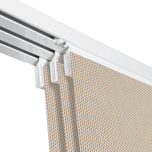 VIEWTEX Kit di pannelli giapponese (binario e pannelli) Screen - Grado di apertura 10% - Linen Sabbia 285 cm - Made in Europe - 5 anni di garanzia