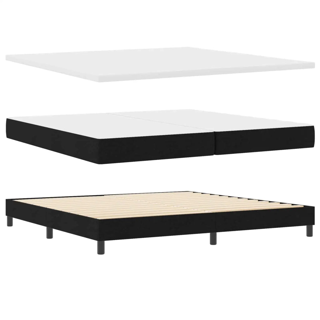 Letto a molle con materasso con led Nero 200 x 200 cm Tessuto 3342235