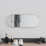 Specchio da Parete Argento 50x20 cm Ovale 348189