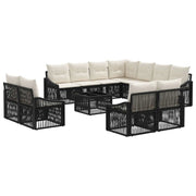Set Divano da Giardino 12 pcs Nero polyrattan 3436177