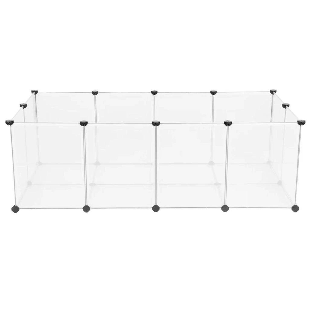 Recinto per piccoli animali con base modulare per cavie criceti conigli roditori e altri piccoli animali domestici. 143 x 73 x 46 cm pannelli trasparenti. 12_0005398