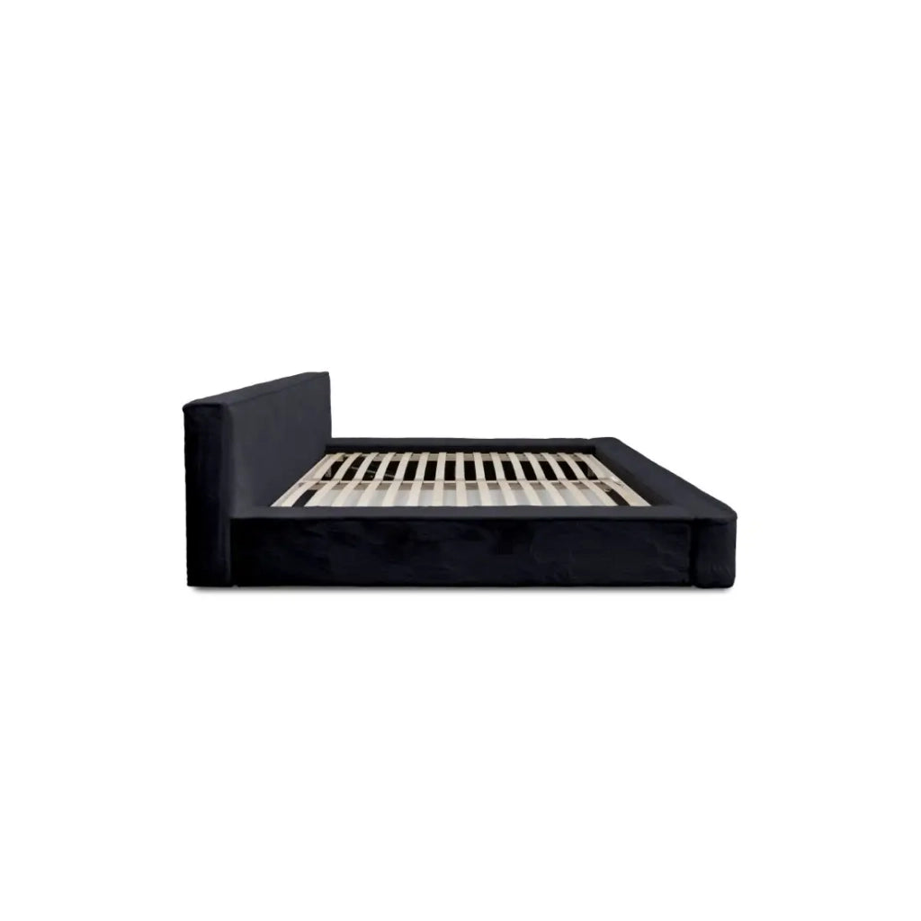 Letto contenitore ORLANE – Nero Ardesia polare – 140x200 cm – Rete sollevabile – Design di alta gamma