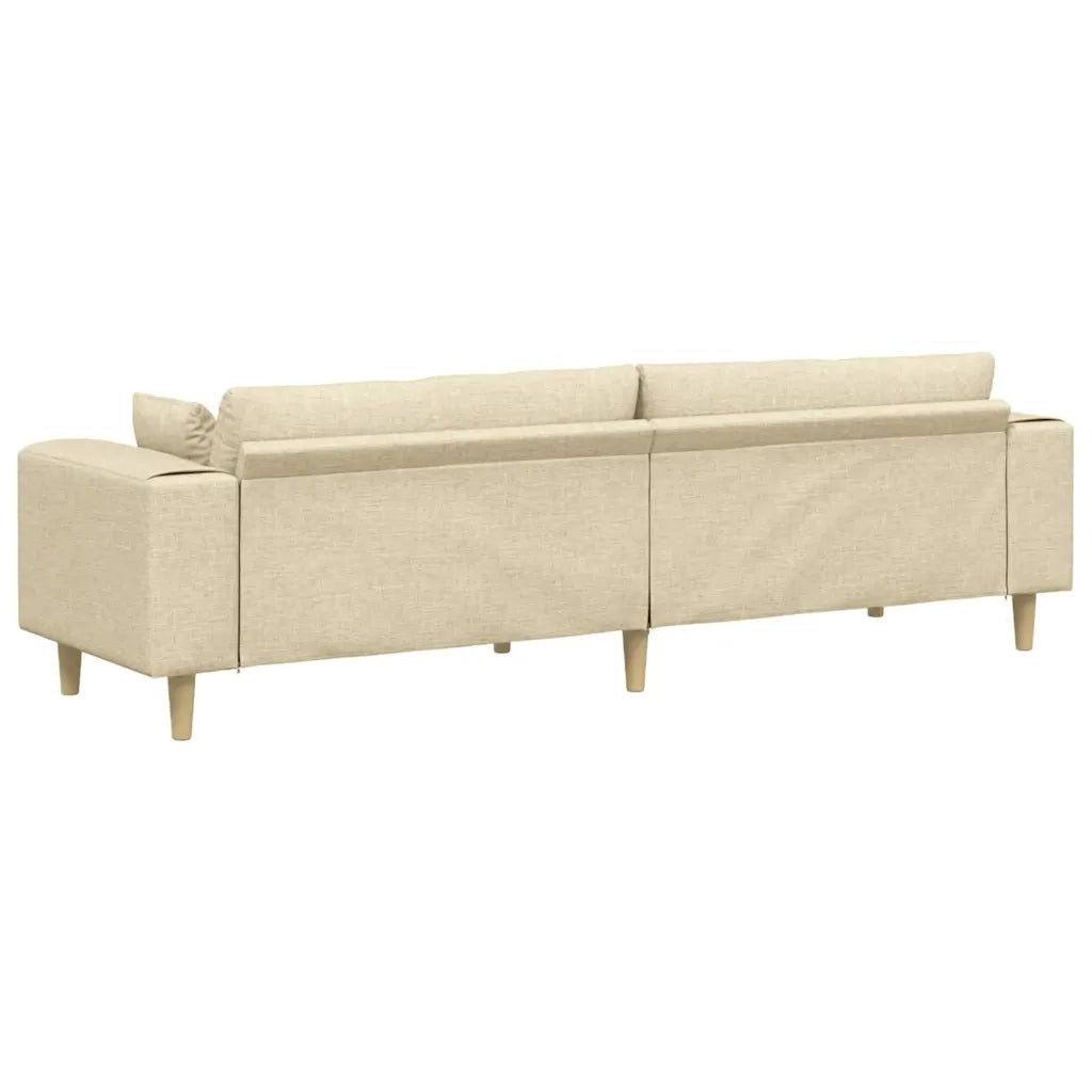 Divano in tessuto con cuscino Crema 208 cm Tessuto