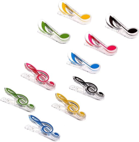 Punte di fissaggio per piano e partiture in 5 colori - 10 pezzi