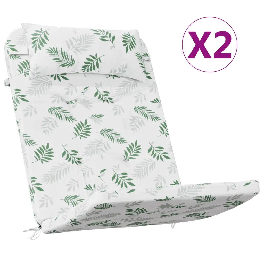 Cuscini Sedia Adirondack 2 pz Motivo a Foglie in Tessuto Oxford 361848