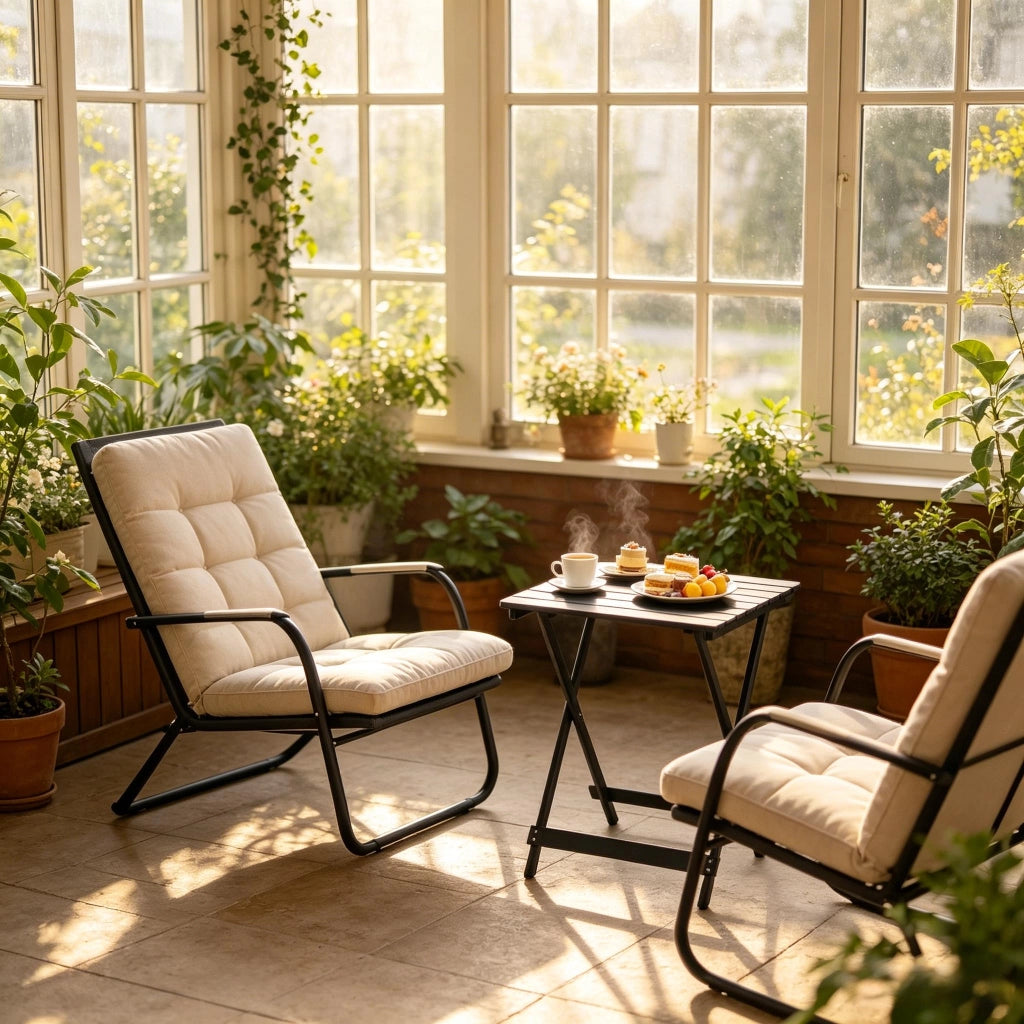 Tavolo da giardino bistrot pieghevole in alluminio con struttura a X per balcone e campeggio nero 50,5 × 47 × 59,5 cm