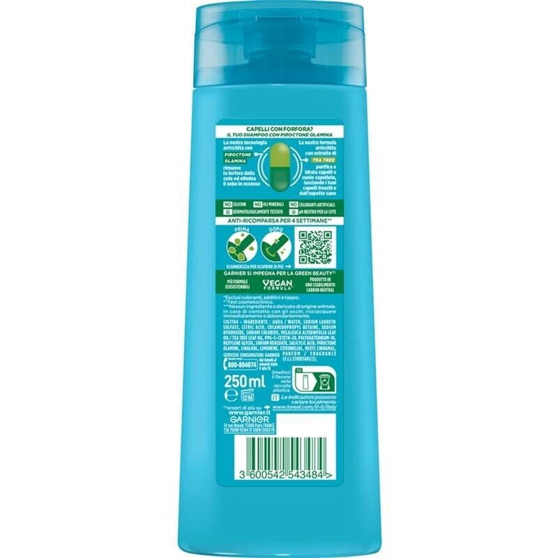 GARNIER FRUCTIS SHAMPOO 250 ML ANTI FORFORA PER 4 SETTIMANE RE-OXYGEN CAPELLI NORMALI