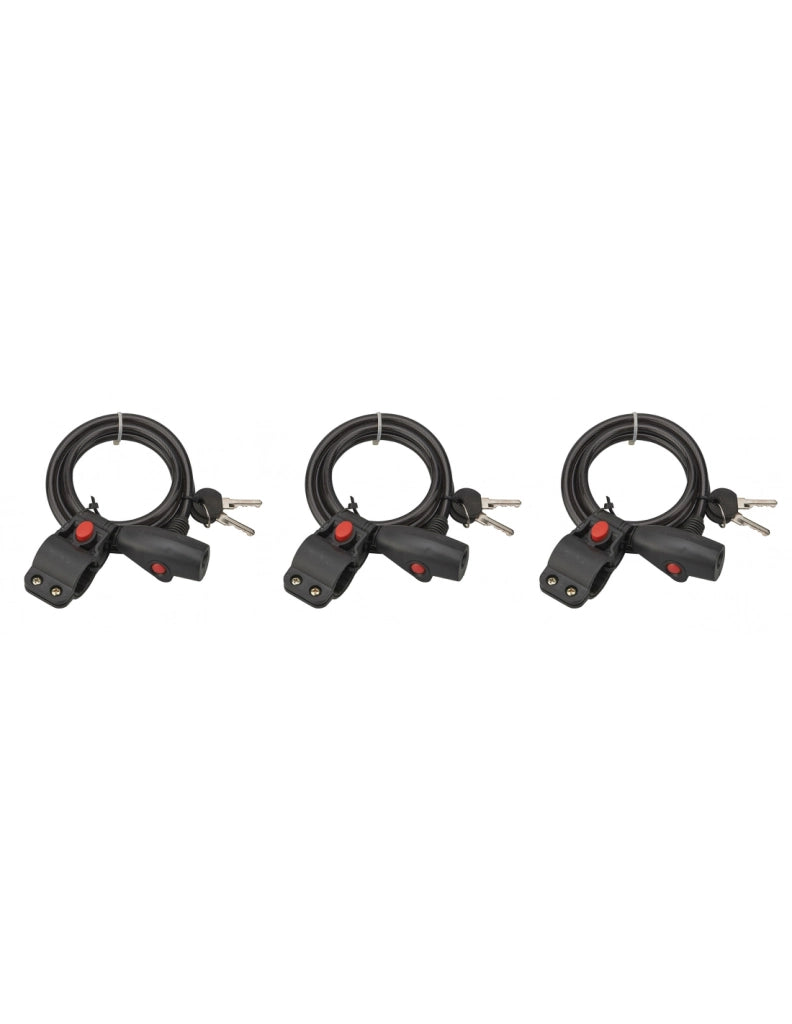 Set di 3 antifurti Twisty a chiave, cavo in acciaio Ø 8 mm, lunghezza 1,50 m, 2 chiavi – THIRARD
