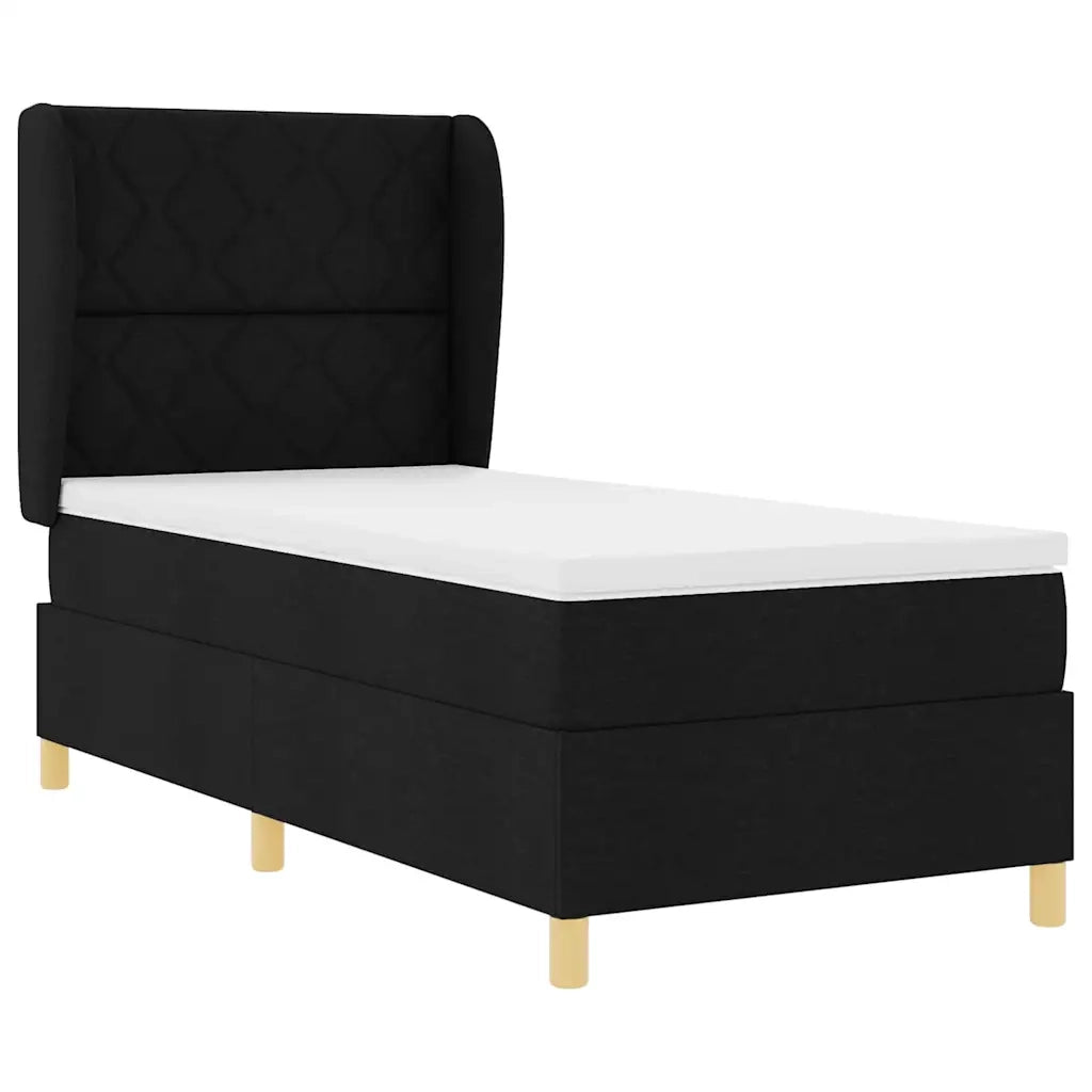 Letto con molle e materasso Grigio Scuro 90x190 cm Tessuto Nero 3340790