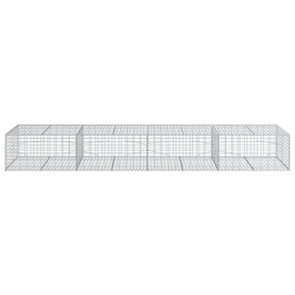 vidaXL Cesto Gabbione con Copertura 400x100x50 cm Ferro Zincato