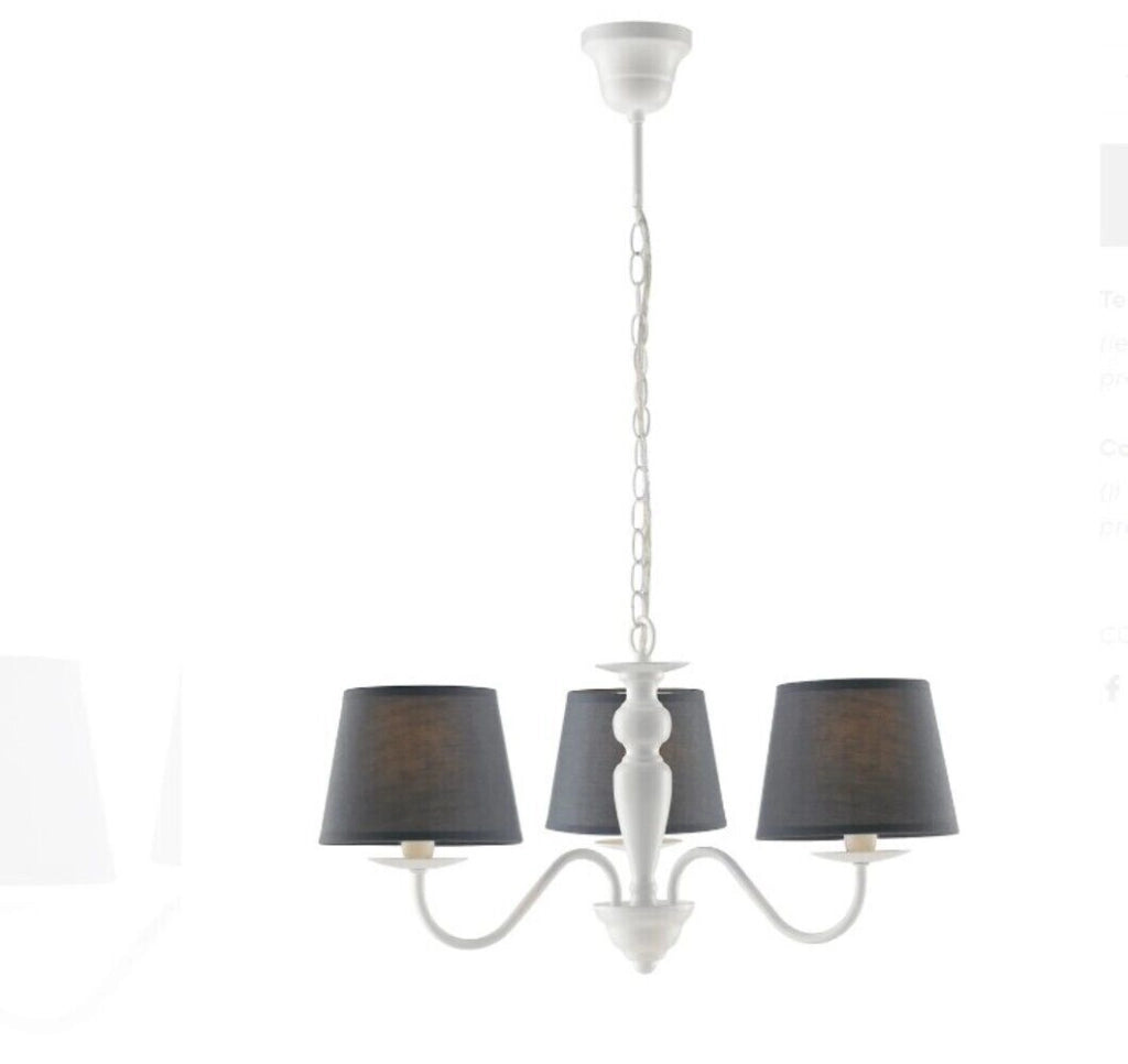 Lampadario Favola Bianco 3Xe14 56X30Cm - Fan Europe