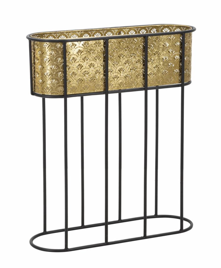 Porta Vasi Oval 60x20x70 cm in Ferro